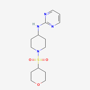 N-[1-(oxan-4-ylsulfonyl)piperidin-4-yl]pyrimidin-2-amine