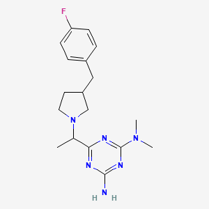 6-[1-[3-[(4-fluorophenyl)methyl]pyrrolidin-1-yl]ethyl]-2-N,2-N-dimethyl-1,3,5-triazine-2,4-diamine