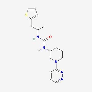 molecular formula C18H25N5OS B6753172 1-Methyl-1-(1-pyridazin-3-ylpiperidin-3-yl)-3-(1-thiophen-2-ylpropan-2-yl)urea 