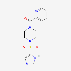 molecular formula C13H15N5O3S B6753184 [4-(1H-imidazol-5-ylsulfonyl)piperazin-1-yl]-pyridin-2-ylmethanone 