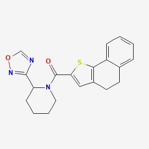 molecular formula C20H19N3O2S B6753218 4,5-Dihydrobenzo[g][1]benzothiol-2-yl-[2-(1,2,4-oxadiazol-3-yl)piperidin-1-yl]methanone 