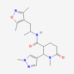 N-[1-(3,5-dimethyl-1,2-oxazol-4-yl)propan-2-yl]-1-methyl-2-(1-methylpyrazol-4-yl)-6-oxopiperidine-3-carboxamide