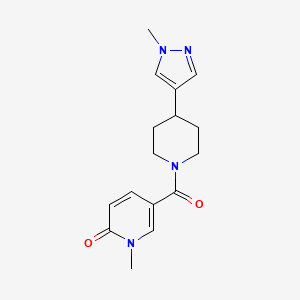 molecular formula C16H20N4O2 B6753248 1-Methyl-5-[4-(1-methylpyrazol-4-yl)piperidine-1-carbonyl]pyridin-2-one 