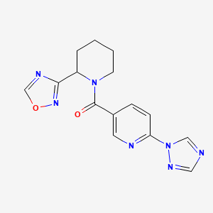 [2-(1,2,4-Oxadiazol-3-yl)piperidin-1-yl]-[6-(1,2,4-triazol-1-yl)pyridin-3-yl]methanone