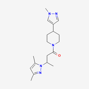 3-(3,5-Dimethylpyrazol-1-yl)-1-[4-(1-methylpyrazol-4-yl)piperidin-1-yl]butan-1-one