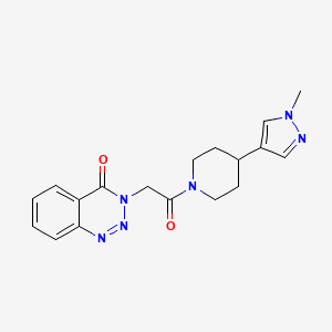 3-[2-[4-(1-Methylpyrazol-4-yl)piperidin-1-yl]-2-oxoethyl]-1,2,3-benzotriazin-4-one