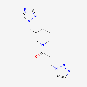 3-(Triazol-1-yl)-1-[3-(1,2,4-triazol-1-ylmethyl)piperidin-1-yl]propan-1-one