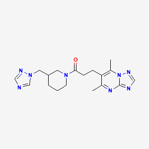 3-(5,7-Dimethyl-[1,2,4]triazolo[1,5-a]pyrimidin-6-yl)-1-[3-(1,2,4-triazol-1-ylmethyl)piperidin-1-yl]propan-1-one