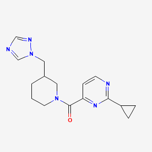 (2-Cyclopropylpyrimidin-4-yl)-[3-(1,2,4-triazol-1-ylmethyl)piperidin-1-yl]methanone