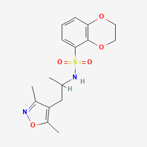 N-[1-(3,5-dimethyl-1,2-oxazol-4-yl)propan-2-yl]-2,3-dihydro-1,4-benzodioxine-5-sulfonamide