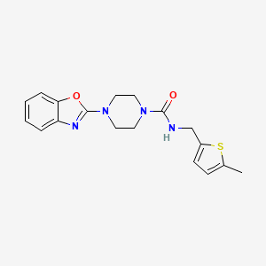 molecular formula C18H20N4O2S B6753302 4-(1,3-benzoxazol-2-yl)-N-[(5-methylthiophen-2-yl)methyl]piperazine-1-carboxamide 