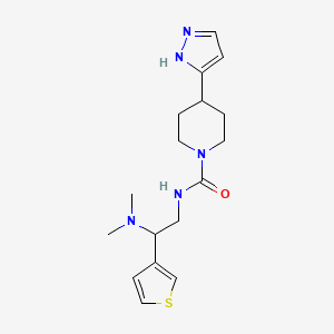 N-[2-(dimethylamino)-2-thiophen-3-ylethyl]-4-(1H-pyrazol-5-yl)piperidine-1-carboxamide