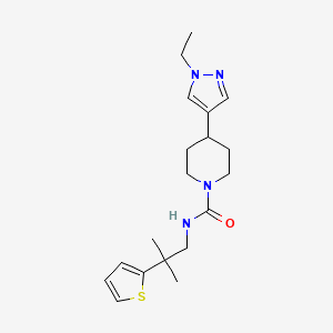 4-(1-ethylpyrazol-4-yl)-N-(2-methyl-2-thiophen-2-ylpropyl)piperidine-1-carboxamide