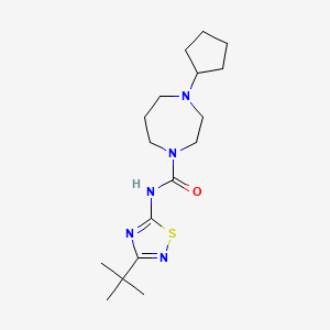 N-(3-tert-butyl-1,2,4-thiadiazol-5-yl)-4-cyclopentyl-1,4-diazepane-1-carboxamide