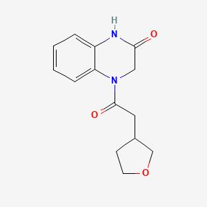 4-[2-(Oxolan-3-yl)acetyl]-1,3-dihydroquinoxalin-2-one