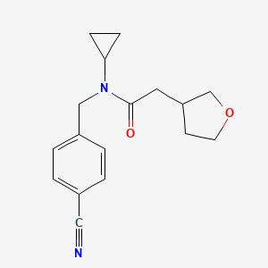 N-[(4-cyanophenyl)methyl]-N-cyclopropyl-2-(oxolan-3-yl)acetamide