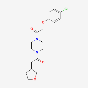 1-[4-[2-(4-Chlorophenoxy)acetyl]piperazin-1-yl]-2-(oxolan-3-yl)ethanone