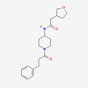 2-(oxolan-3-yl)-N-[1-(3-phenylpropanoyl)piperidin-4-yl]acetamide