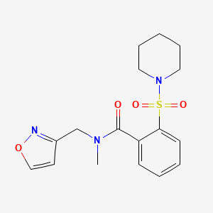 N-methyl-N-(1,2-oxazol-3-ylmethyl)-2-piperidin-1-ylsulfonylbenzamide