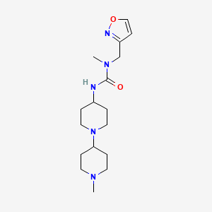 molecular formula C17H29N5O2 B6753412 1-Methyl-3-[1-(1-methylpiperidin-4-yl)piperidin-4-yl]-1-(1,2-oxazol-3-ylmethyl)urea 