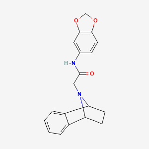 2-(11-azatricyclo[6.2.1.02,7]undeca-2,4,6-trien-11-yl)-N-(1,3-benzodioxol-5-yl)acetamide