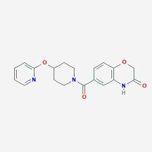 molecular formula C19H19N3O4 B6753416 6-(4-pyridin-2-yloxypiperidine-1-carbonyl)-4H-1,4-benzoxazin-3-one 