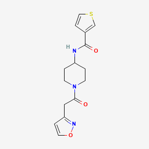 N-[1-[2-(1,2-oxazol-3-yl)acetyl]piperidin-4-yl]thiophene-3-carboxamide