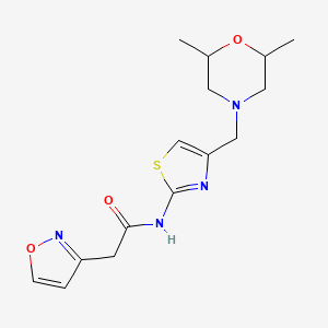 N-[4-[(2,6-dimethylmorpholin-4-yl)methyl]-1,3-thiazol-2-yl]-2-(1,2-oxazol-3-yl)acetamide