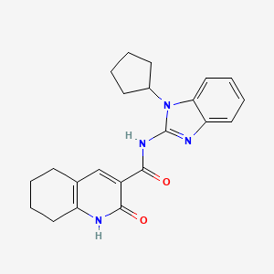 molecular formula C22H24N4O2 B6753472 N-(1-cyclopentylbenzimidazol-2-yl)-2-oxo-5,6,7,8-tetrahydro-1H-quinoline-3-carboxamide 