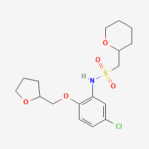 N-[5-chloro-2-(oxolan-2-ylmethoxy)phenyl]-1-(oxan-2-yl)methanesulfonamide