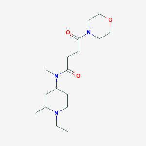 molecular formula C17H31N3O3 B6753492 N-(1-ethyl-2-methylpiperidin-4-yl)-N-methyl-4-morpholin-4-yl-4-oxobutanamide 