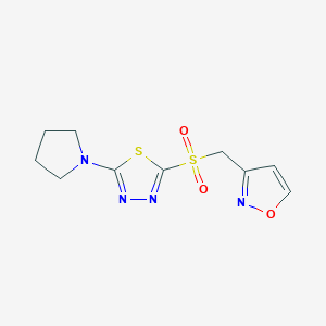 3-[(5-Pyrrolidin-1-yl-1,3,4-thiadiazol-2-yl)sulfonylmethyl]-1,2-oxazole