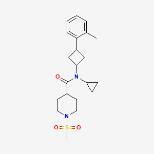 molecular formula C21H30N2O3S B6753563 N-cyclopropyl-N-[3-(2-methylphenyl)cyclobutyl]-1-methylsulfonylpiperidine-4-carboxamide 