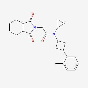 N-cyclopropyl-2-(1,3-dioxo-3a,4,5,6,7,7a-hexahydroisoindol-2-yl)-N-[3-(2-methylphenyl)cyclobutyl]acetamide