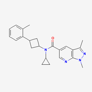 N-cyclopropyl-1,3-dimethyl-N-[3-(2-methylphenyl)cyclobutyl]pyrazolo[3,4-b]pyridine-5-carboxamide