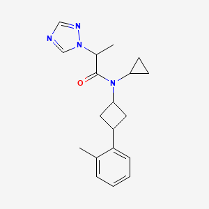 molecular formula C19H24N4O B6753608 N-cyclopropyl-N-[3-(2-methylphenyl)cyclobutyl]-2-(1,2,4-triazol-1-yl)propanamide 