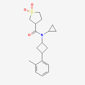 N-cyclopropyl-N-[3-(2-methylphenyl)cyclobutyl]-1,1-dioxothiolane-3-carboxamide