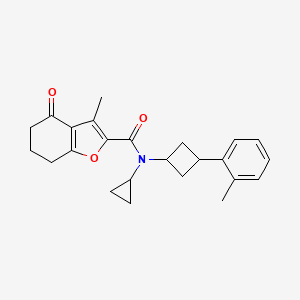 N-cyclopropyl-3-methyl-N-[3-(2-methylphenyl)cyclobutyl]-4-oxo-6,7-dihydro-5H-1-benzofuran-2-carboxamide