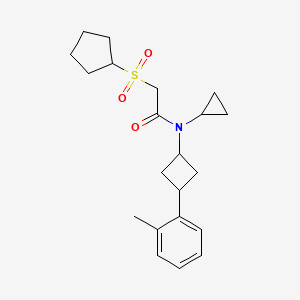 2-cyclopentylsulfonyl-N-cyclopropyl-N-[3-(2-methylphenyl)cyclobutyl]acetamide