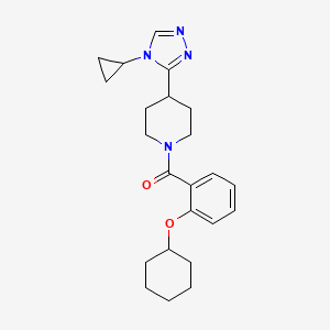 (2-Cyclohexyloxyphenyl)-[4-(4-cyclopropyl-1,2,4-triazol-3-yl)piperidin-1-yl]methanone