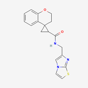 N-(imidazo[2,1-b][1,3]thiazol-6-ylmethyl)spiro[2,3-dihydrochromene-4,2'-cyclopropane]-1'-carboxamide