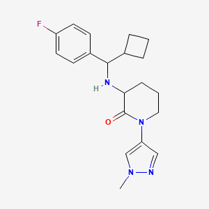 3-[[Cyclobutyl-(4-fluorophenyl)methyl]amino]-1-(1-methylpyrazol-4-yl)piperidin-2-one