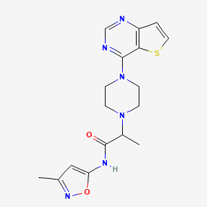 N-(3-methyl-1,2-oxazol-5-yl)-2-(4-thieno[3,2-d]pyrimidin-4-ylpiperazin-1-yl)propanamide