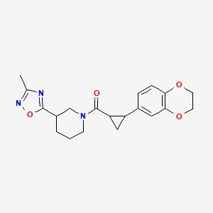 [2-(2,3-Dihydro-1,4-benzodioxin-6-yl)cyclopropyl]-[3-(3-methyl-1,2,4-oxadiazol-5-yl)piperidin-1-yl]methanone