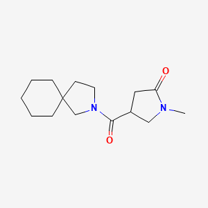 molecular formula C15H24N2O2 B6753733 4-(2-Azaspiro[4.5]decane-2-carbonyl)-1-methylpyrrolidin-2-one 