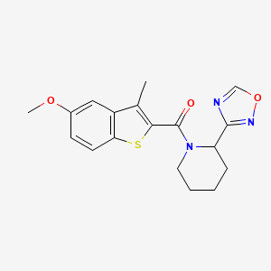 (5-Methoxy-3-methyl-1-benzothiophen-2-yl)-[2-(1,2,4-oxadiazol-3-yl)piperidin-1-yl]methanone