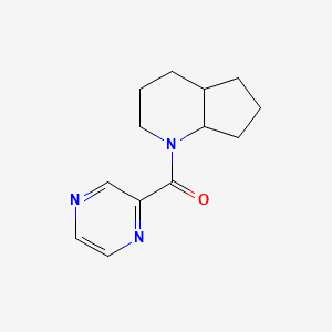 molecular formula C13H17N3O B6753754 2,3,4,4a,5,6,7,7a-Octahydrocyclopenta[b]pyridin-1-yl(pyrazin-2-yl)methanone 