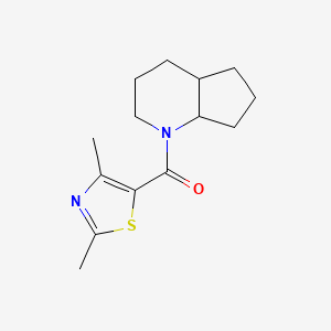 molecular formula C14H20N2OS B6753758 2,3,4,4a,5,6,7,7a-Octahydrocyclopenta[b]pyridin-1-yl-(2,4-dimethyl-1,3-thiazol-5-yl)methanone 