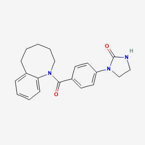 molecular formula C21H23N3O2 B6753775 1-[4-(3,4,5,6-tetrahydro-2H-1-benzazocine-1-carbonyl)phenyl]imidazolidin-2-one 