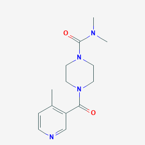 molecular formula C14H20N4O2 B6753783 N,N-dimethyl-4-(4-methylpyridine-3-carbonyl)piperazine-1-carboxamide 